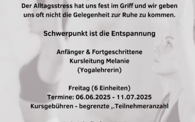 Neuer Kurs Yoga – ab Juni 2025